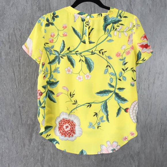 LOFT Petite Yellow Floral Pattern Shirt - Picture 4 of 6
